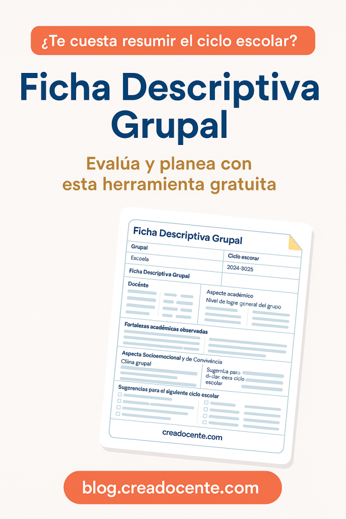 📋  Ficha Descriptiva Grupal para Docentes: Evalúa, Observa y Mejora