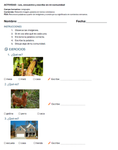 Leo, encuentro y escribo: actividad de lectoescritura para primaria