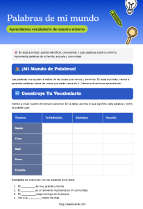7 estrategias efectivas de actividad vocabulario primaria con “Palabras de mi mundo” (NEM)