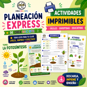 🌱 Planeación Didáctica: La Fotosíntesis para Primaria (Actividad Completa + Material Imprimible)