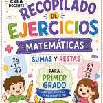 Portada de recopilado de ejercicios de matemáticas para primer grado